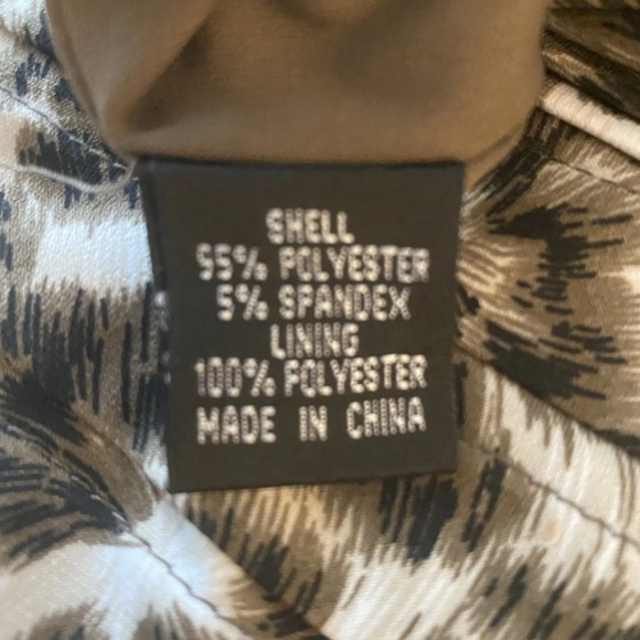 Adrianna Papell Womens Animal Print Size 4 Brown And Cream Pleated Sheath Dress - Picture 5 of 10